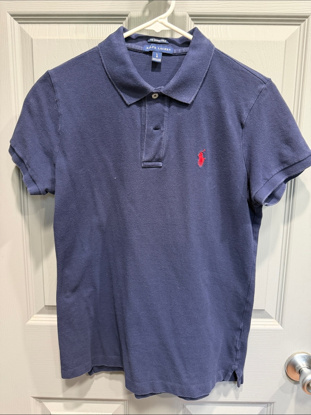 Polo by Ralph Lauren Navy Blue Short Sleeve Skinny Fit Polo Shirt - L